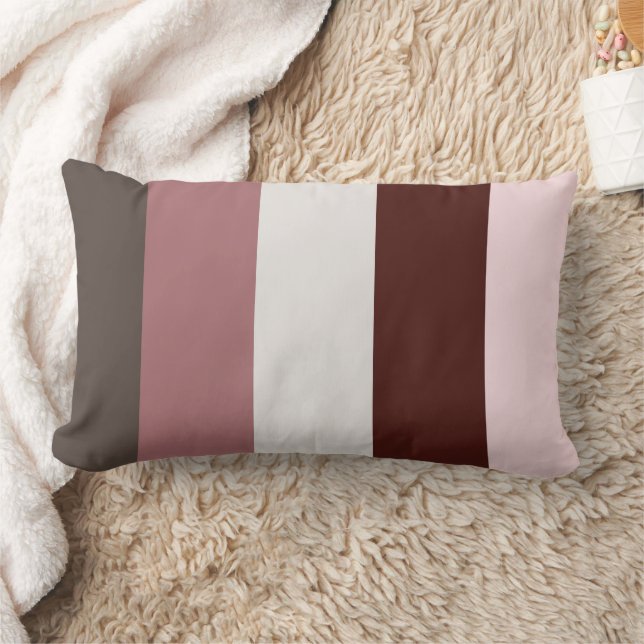Mahogany and Pink Hues Lumbar Throw Pillow (Blanket)