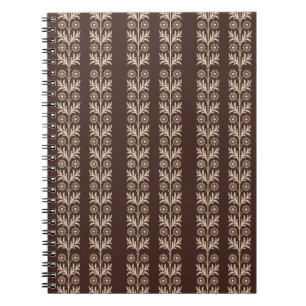 Mahogany Arts and Crafts Floral Stripe Notebook