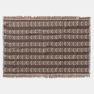 Mahogany Arts and Crafts Floral Stripe Throw Blanket