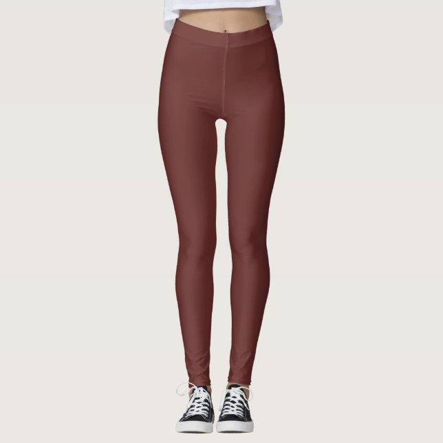 Mahogany Cherry Bliss: Elegant and Stylish  Leggings (Front)