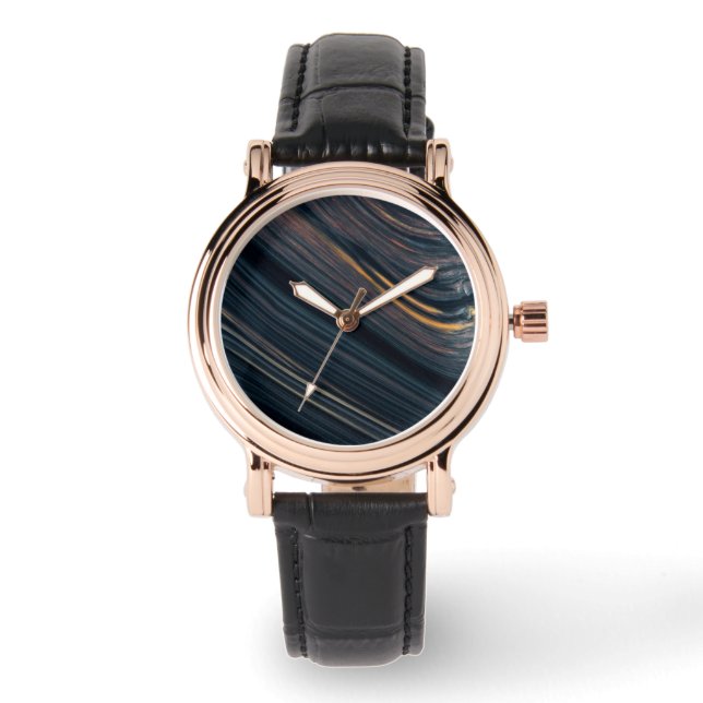 Mahogany Goldsheen Obsidian Watch (Front)