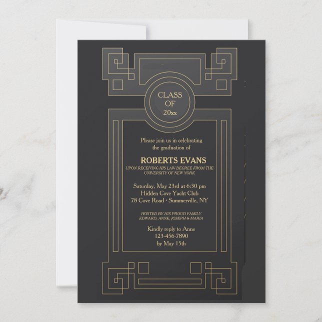 Mahogany Graduation Invitation (Front)
