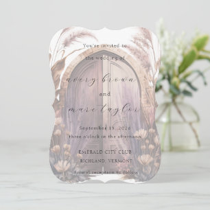 Mahogany Passage Elegant Rustic Wedding Invitation