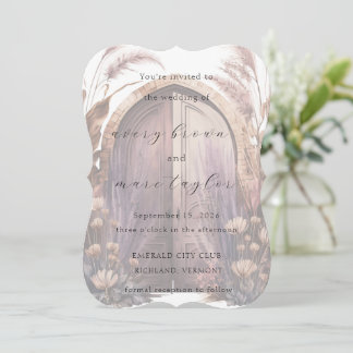 Mahogany Passage Elegant Rustic Wedding Invitation