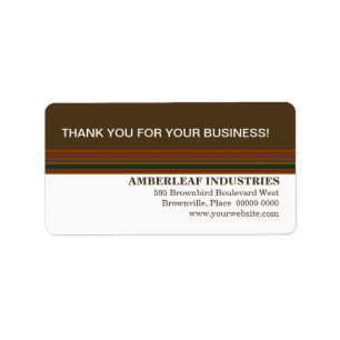 Mahogany Stripes Business Thank You Label