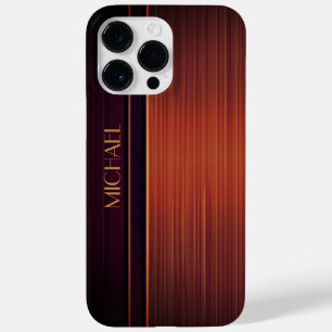 Mahogany Textured Style Personalised Name Case-Mate iPhone 14 Pro Max Case