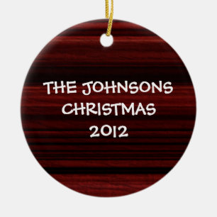 Mahogany Wood Ceramic Ornament