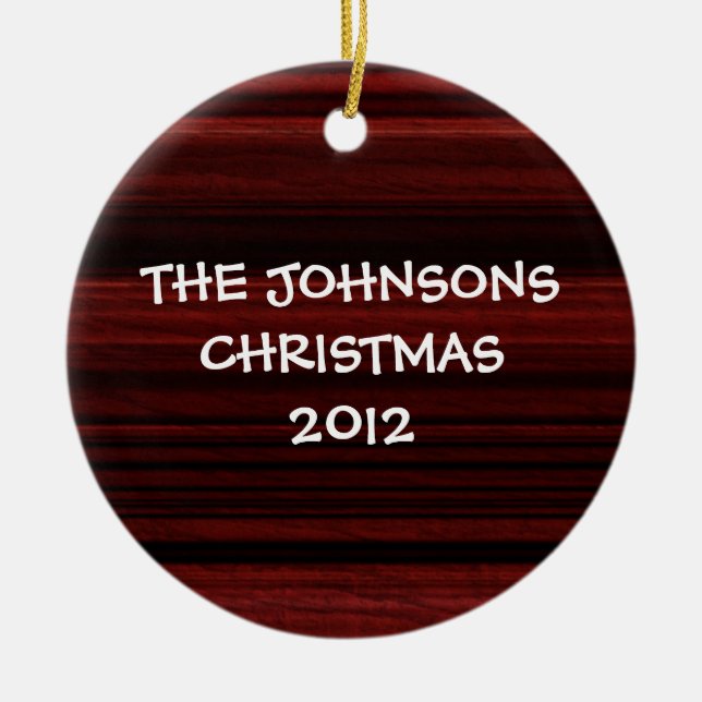 Mahogany Wood Ceramic Ornament (Front)