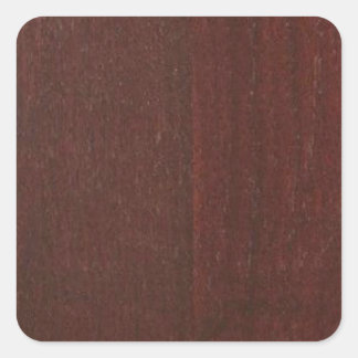 MAHOGANY Wood Finish BUY Blank Blanche add TEXT Square Sticker