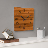 Mahogany Wood Texture Roman Numerals