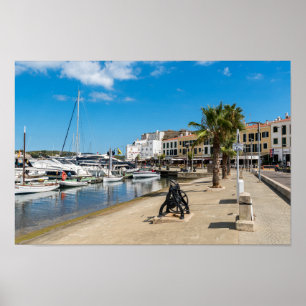 Mahon harbor and paseo maritimo - Menorca, Spain Poster