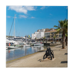 Mahon harbour and paseo maritimo - Menorca, Spain Ceramic Tile