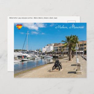 Mahon harbour and paseo maritimo - Menorca, Spain Postcard