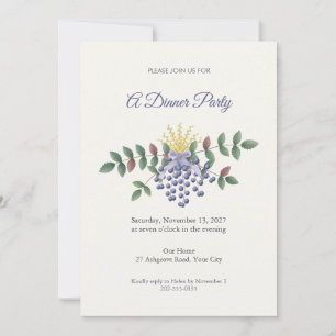 Mahonia Berry Spray Dinner Party Invitation