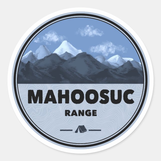Mahoosuc Range New Hampshire Maine Camping Classic Round Sticker (Front)