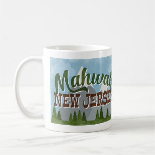 Mahwah New Jersey Fun Retro Snowy Mountains Coffee Mug