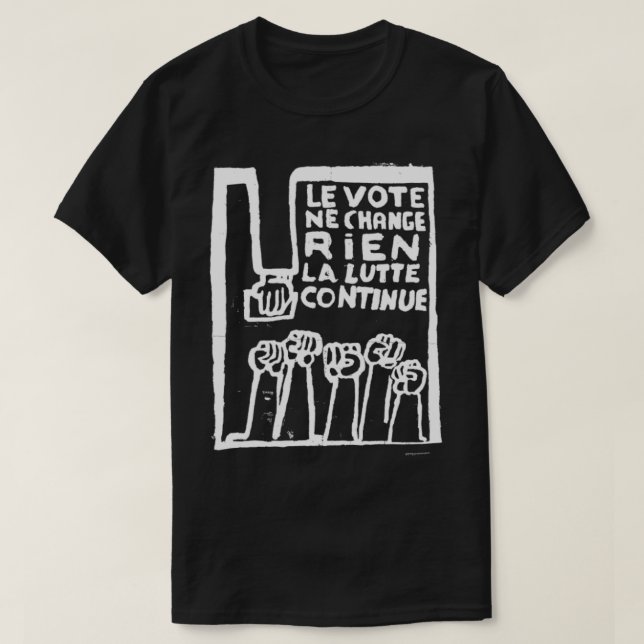 Mai 68 Paris Protest Banner T-Shirt (Design Front)