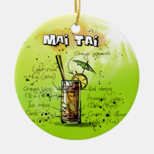Mai Tai - Cocktail Gift Ceramic Ornament