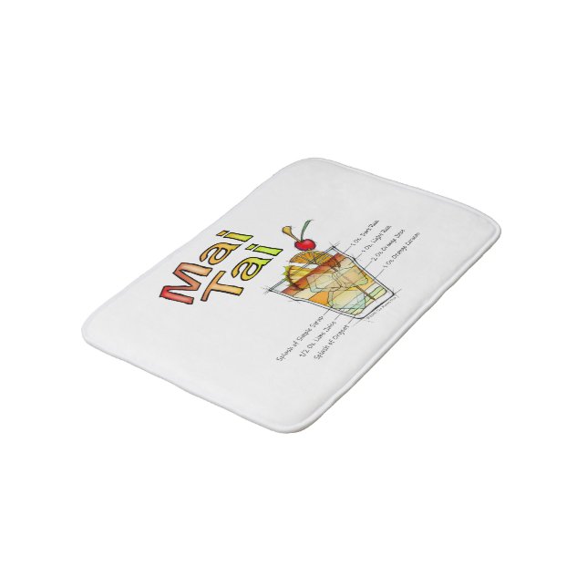 MAI TAI COCKTAIL RECIPE ART BATH MAT (Angled)