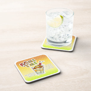 MAI TAI COCKTAIL RECIPE ART COASTER