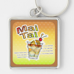 MAI TAI COCKTAIL RECIPE ART KEY RING