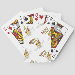 MAI TAI COCKTAIL RECIPE ART PLAYING CARDS