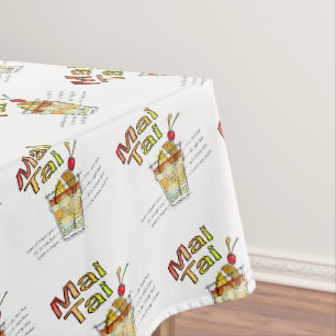 MAI TAI COCKTAIL RECIPE ART TABLECLOTH