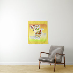 MAI TAI COCKTAIL RECIPE ART TAPESTRY