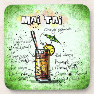 Mai Tai Drink Recipe Coaster
