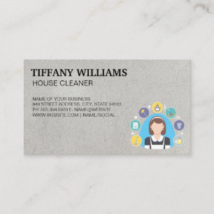 Maid and Cleaning Services House Cleaning Business Card