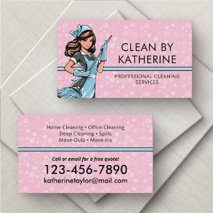Maid Cleaner House Office Service Business Card
