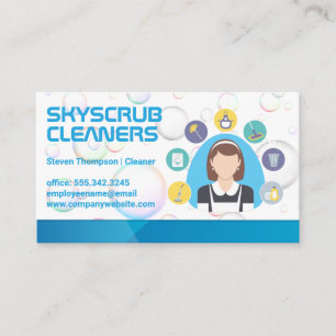 Maid   Cleaner Tool Equipment Business Card