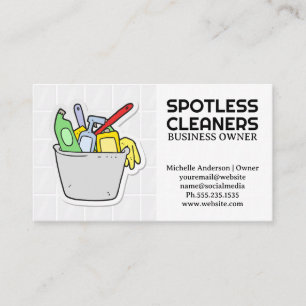 Maid Cleaning Equipment   Bathroom Tiles Business Card