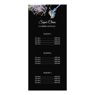 Maid Cleaning House Holographic Price List Rack Ca Card