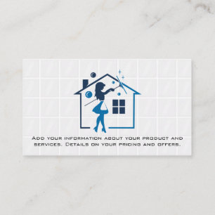 Maid Cleaning House Logo   Bathroom Tiles Business Card