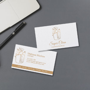 Maid Cleaning House professional Cleaning Services Business Card