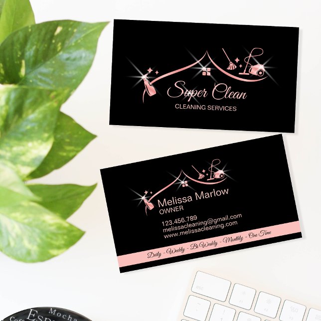 Maid Cleaning House professional Cleaning Services Business Card (Creator Uploaded)