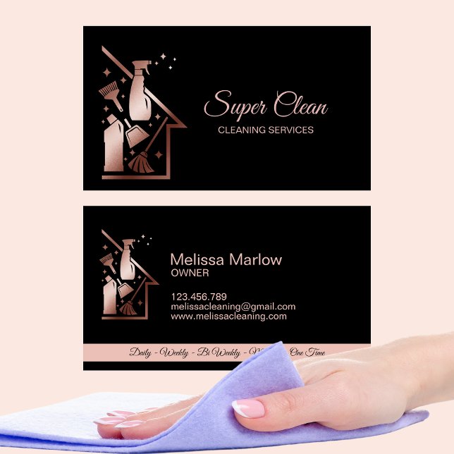 Maid Cleaning House professional Cleaning Services Business Card (Creator Uploaded)
