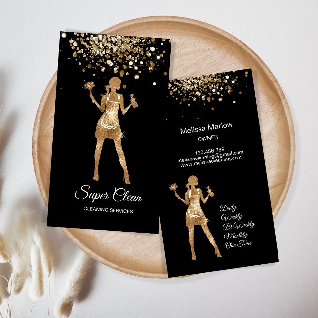 Maid Cleaning House professional Cleaning Services Business Card (Creator Uploaded)