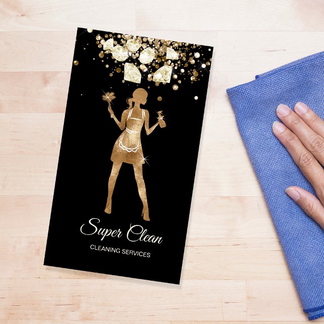 Maid Cleaning House professional Cleaning Services Business Card (Creator Uploaded)