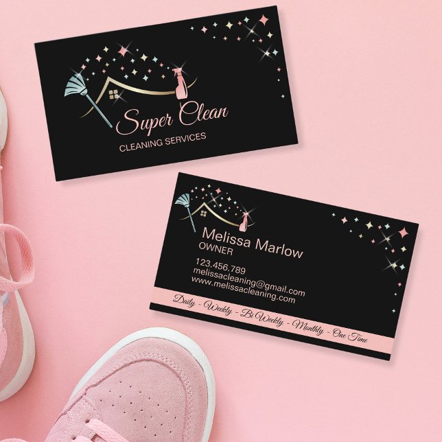 Maid Cleaning House Professional Cleaning Services Business Card (Creator Uploaded)