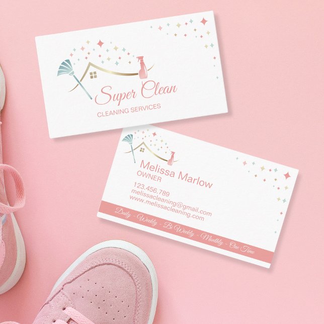 Maid Cleaning House Professional Cleaning Services Business Card (Creator Uploaded)