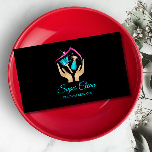 Maid Cleaning House professional Cleaning Services Business Card