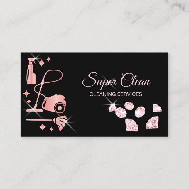 Maid Cleaning House professional Cleaning Services Business Card (Front)