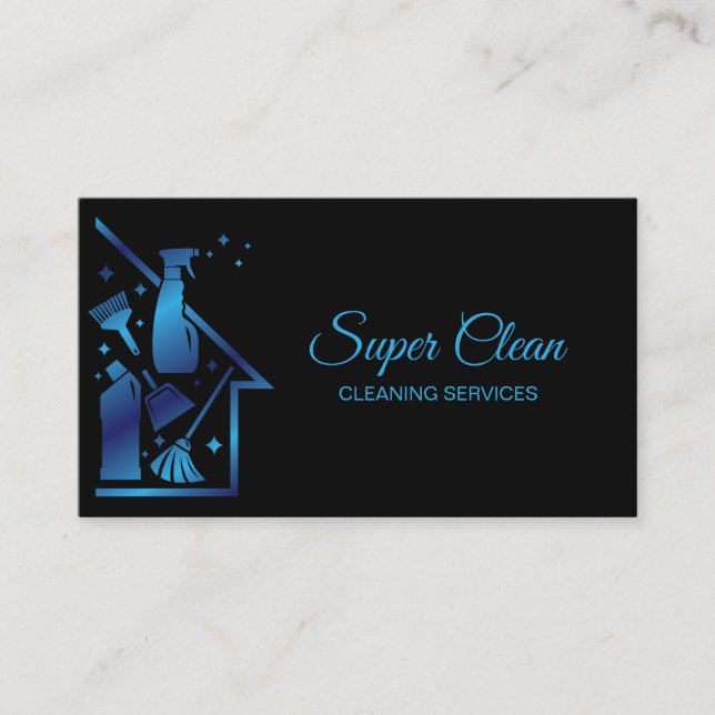 Maid Cleaning House professional Cleaning Services Business Card (Front)