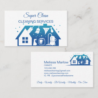 Maid Cleaning House Sparkling Business Card