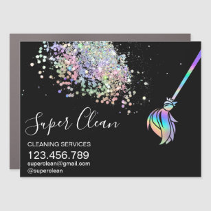 Maid Cleaning House Sparkling Holograph Business C Car Magnet