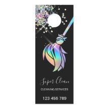 Maid Cleaning House Sparkling Holograph Business C