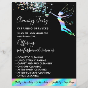 Maid Cleaning House Sparkling Holographic Flyer