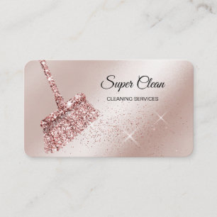 Maid Cleaning House Sparkling rose gold Business C Card